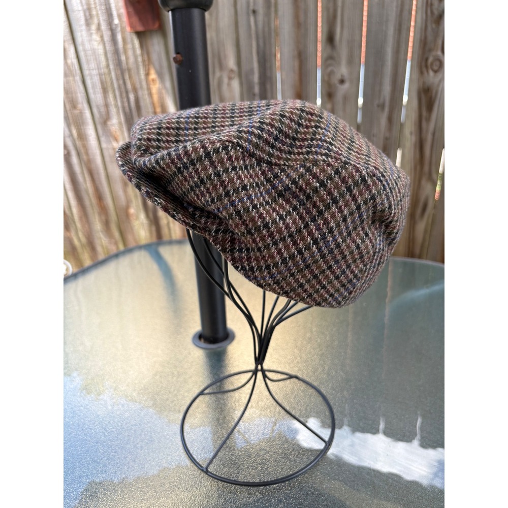 VTG Country Gentleman Mens Wool Blend Flat Cap Plaid Ivy Hat Made in Italy Large